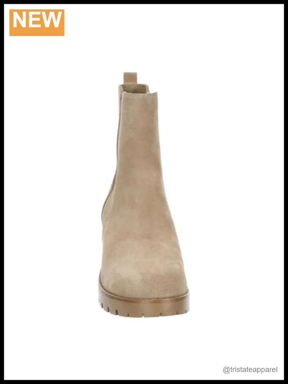 Women's Suede Chelsea Ankle Boots with Lug Sole and Cushioned Footbed